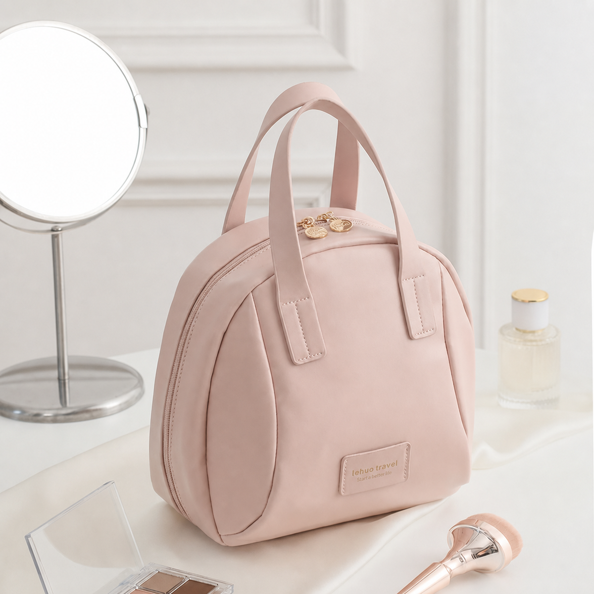 Travel Makeup Bag | Waterproof PU Leather, Multi-Layer Design