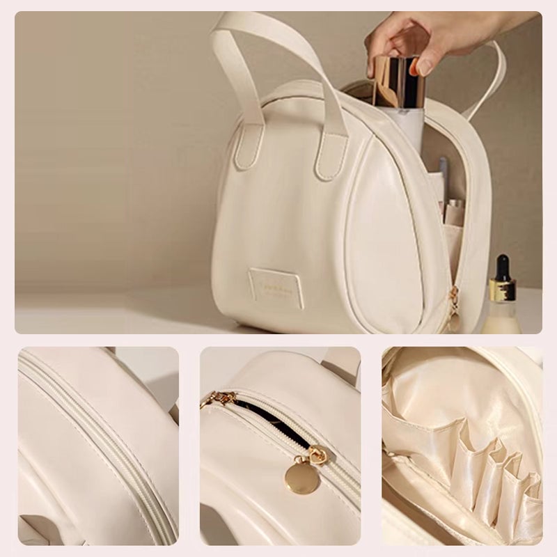 Travel Makeup Bag | Waterproof PU Leather, Multi-Layer Design