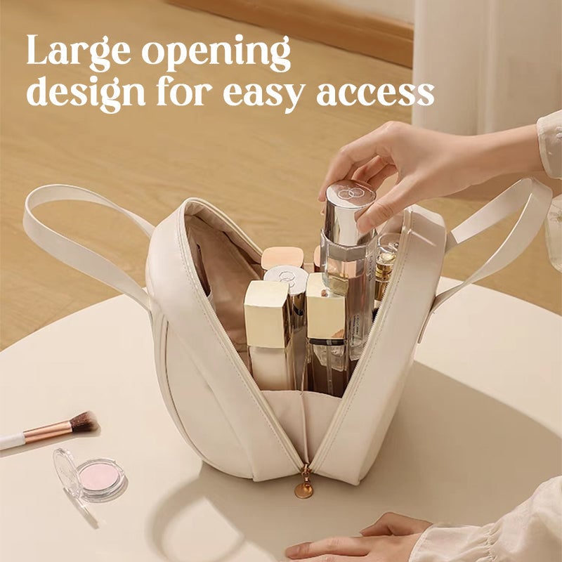 Travel Makeup Bag | Waterproof PU Leather, Multi-Layer Design