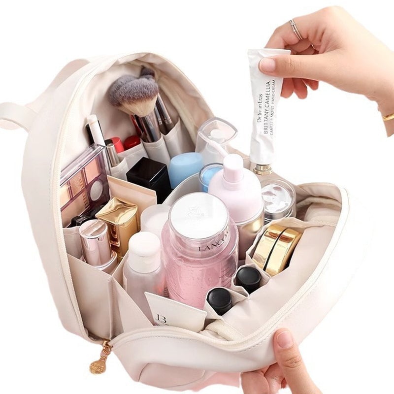 Travel Makeup Bag | Waterproof PU Leather, Multi-Layer Design