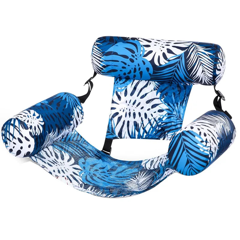 Tropical Style Inflatable Lounger — Adjustable Backrest Pool Chair