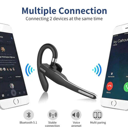 Trucker Dual Mic Wireless Bluetooth 5.1 Noise Cancelling Headset Earpiece