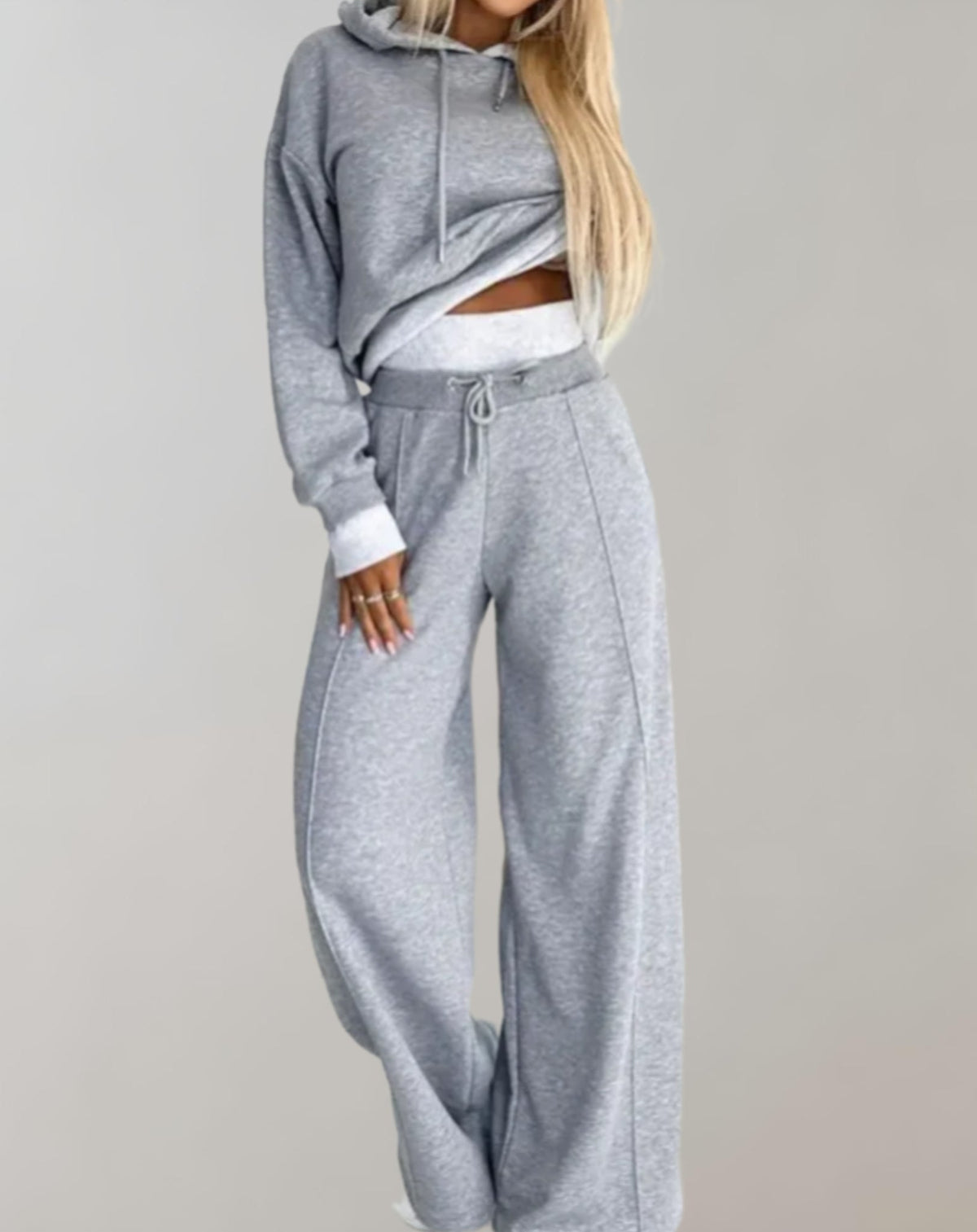 Two-Piece Set - Sweater & Wide-Leg Pants