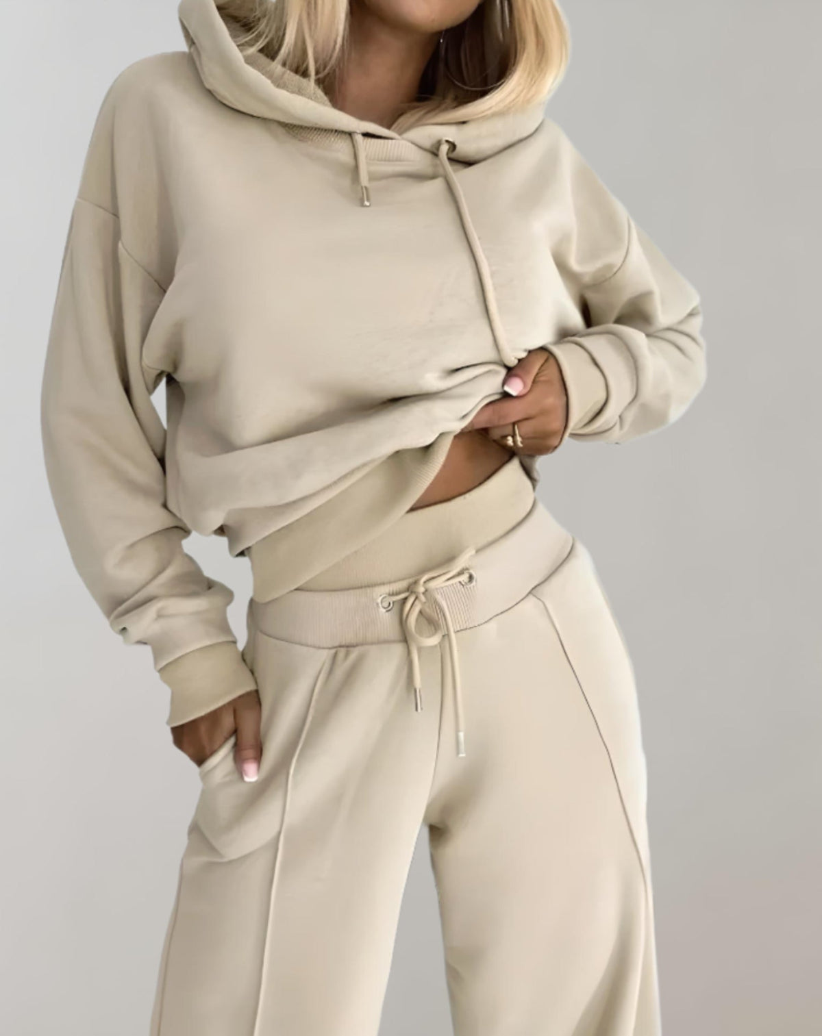 Two-Piece Set - Sweater & Wide-Leg Pants