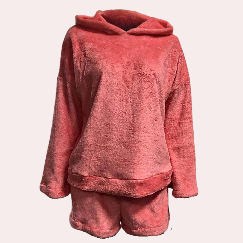 Ultra-Comfortable Fleece Lounge Pyjama Set with Cat Details