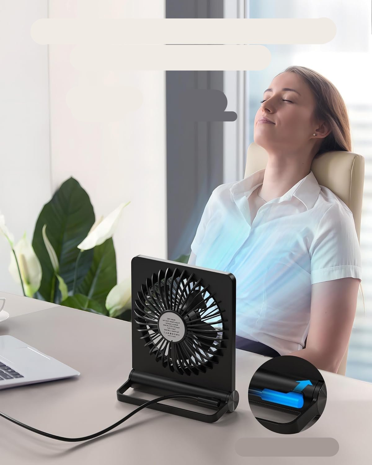 Ultra-Quiet Compact Table Fan for Home