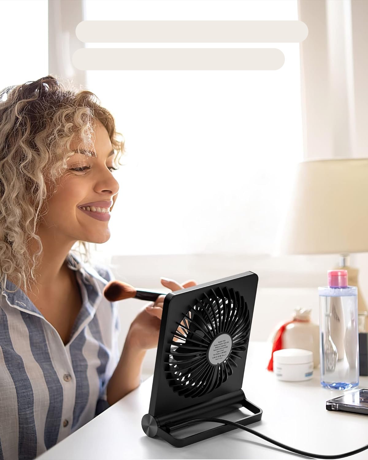 Ultra-Quiet Compact Table Fan for Home