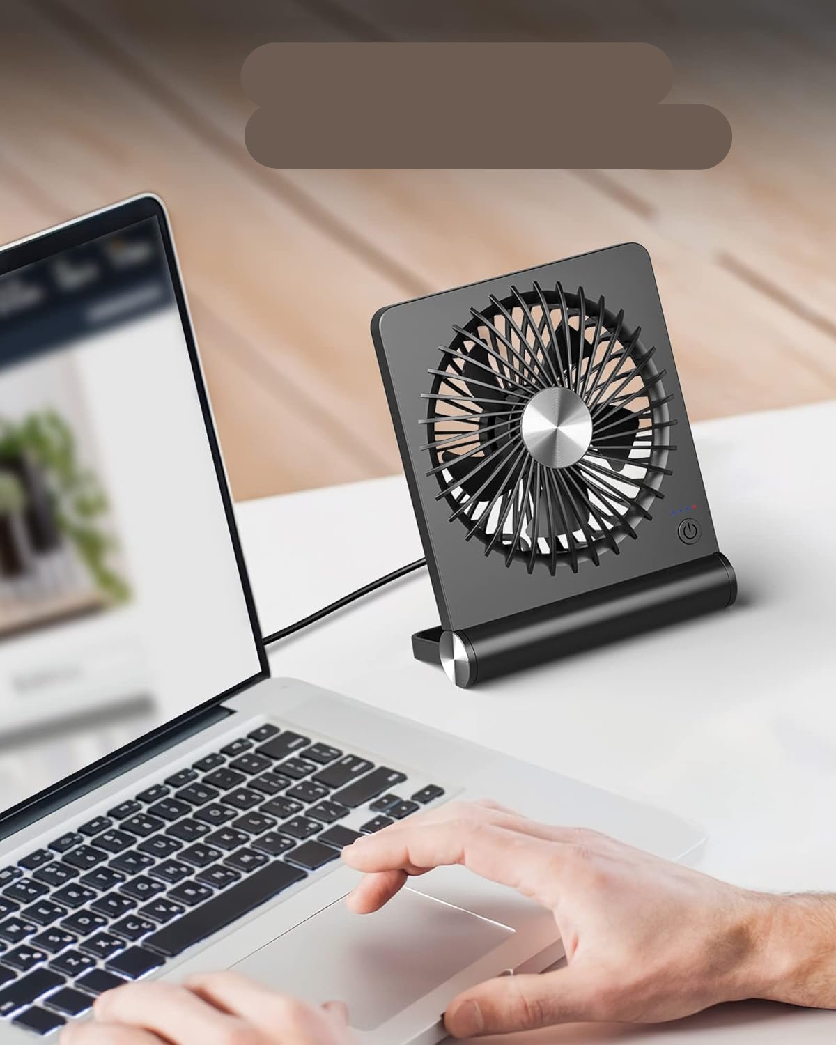 Ultra-Quiet Compact Table Fan for Home