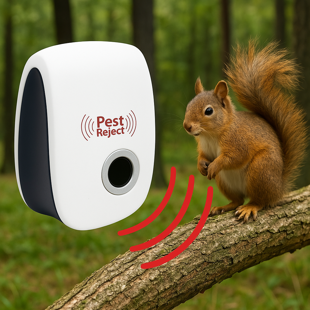 Ultrasonic Squirrel Repeller Device - Pest Control for Gardens & Yards