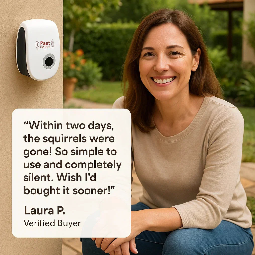 Ultrasonic Squirrel Repeller Device - Pest Control for Gardens & Yards