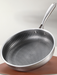 Uncoated Stainless Steel Non-Stick Frying Pan