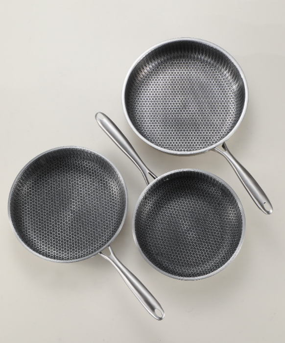 Uncoated Stainless Steel Non-Stick Frying Pan
