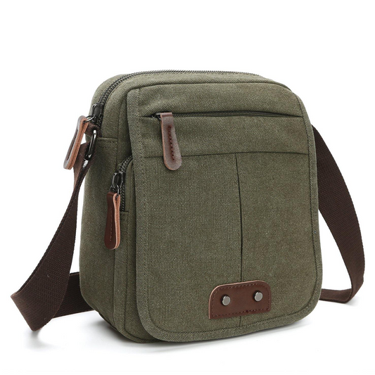 Unisex Canvas Crossbody Bag with Adjustable Strap