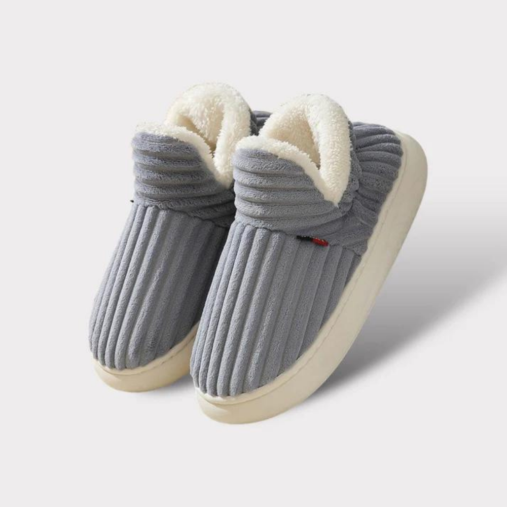 Unisex Corduroy Slippers with Sherpa Lining