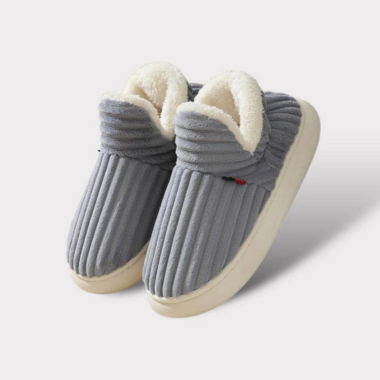 Unisex Corduroy Slippers with Sherpa Lining