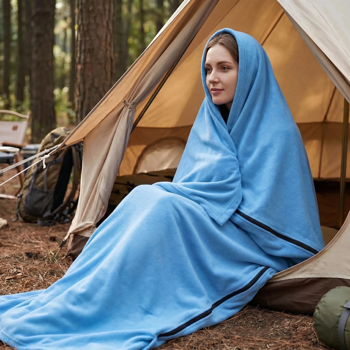 Unisex Fleece Envelope Camping Sleeping Bag
