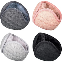 Unisex Foldable Knitted Ear Warmers - Pack of 4
