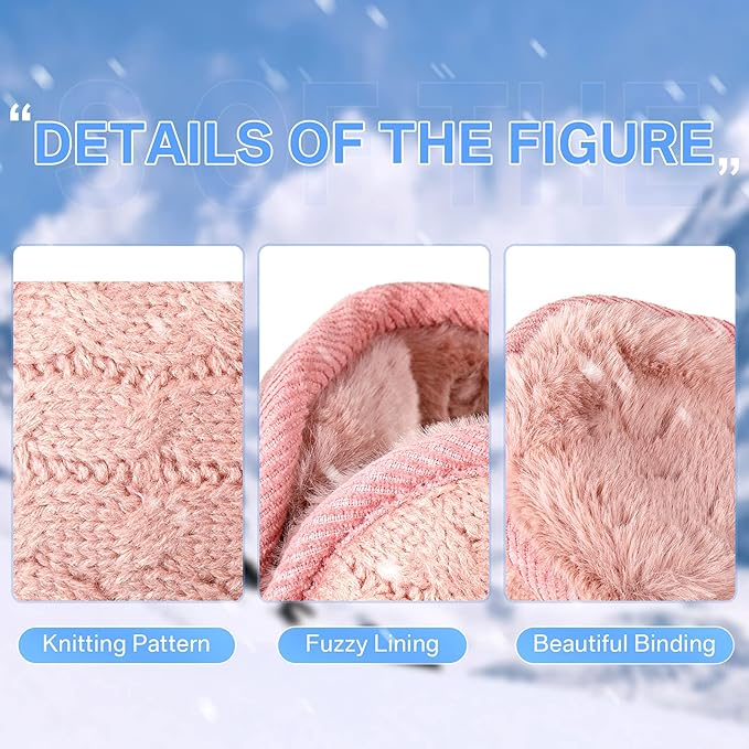 Unisex Foldable Knitted Ear Warmers - Pack of 4