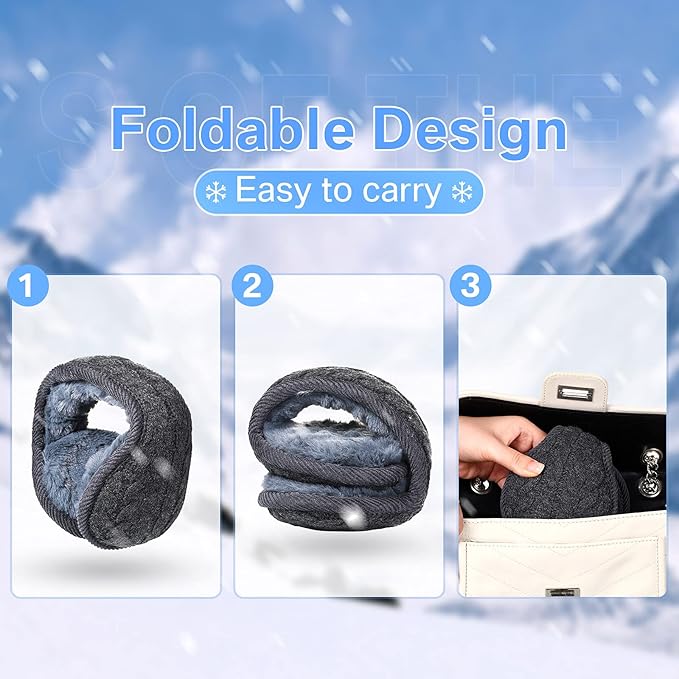 Unisex Foldable Knitted Ear Warmers - Pack of 4