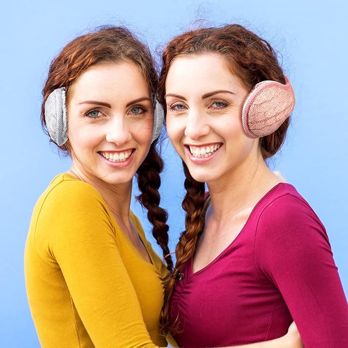 Unisex Foldable Knitted Ear Warmers - Pack of 4