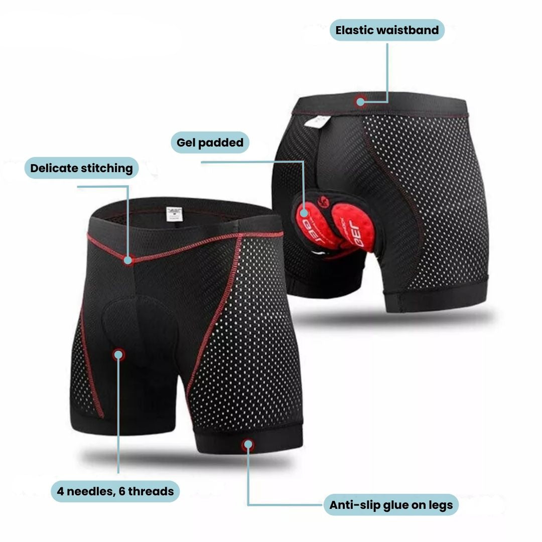 Unisex Gel-Padded Cycling Underwear