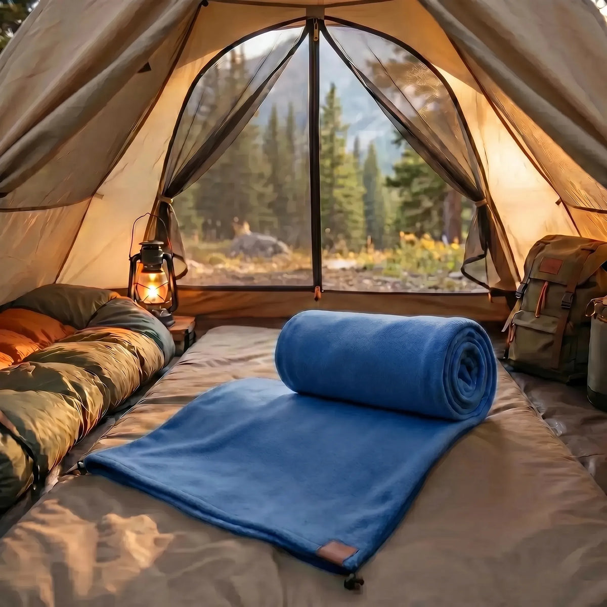 Unisex Lightweight Roll-Up Fleece Sleeping Bag for Adults