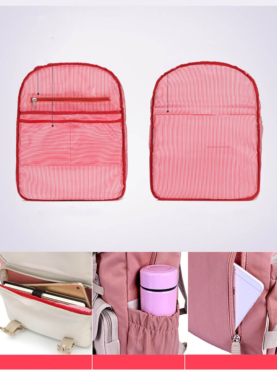 Unisex Lightweight Travel Backpack: Water-Resistant with Multiple Compartments