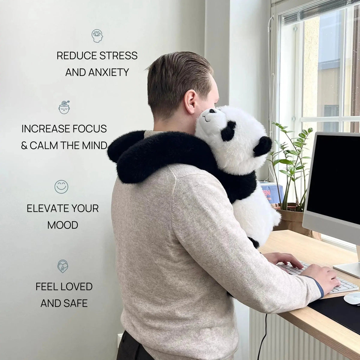 Unisex Relaxing Plush Hug Toy for Stress Relief & Focus