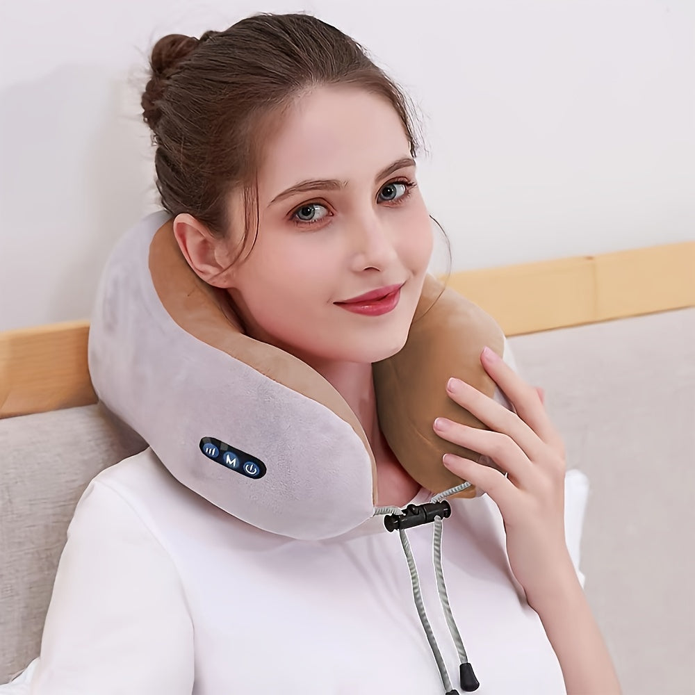 Unisex U-Shaped Heated Memory Foam Neck Pillow
