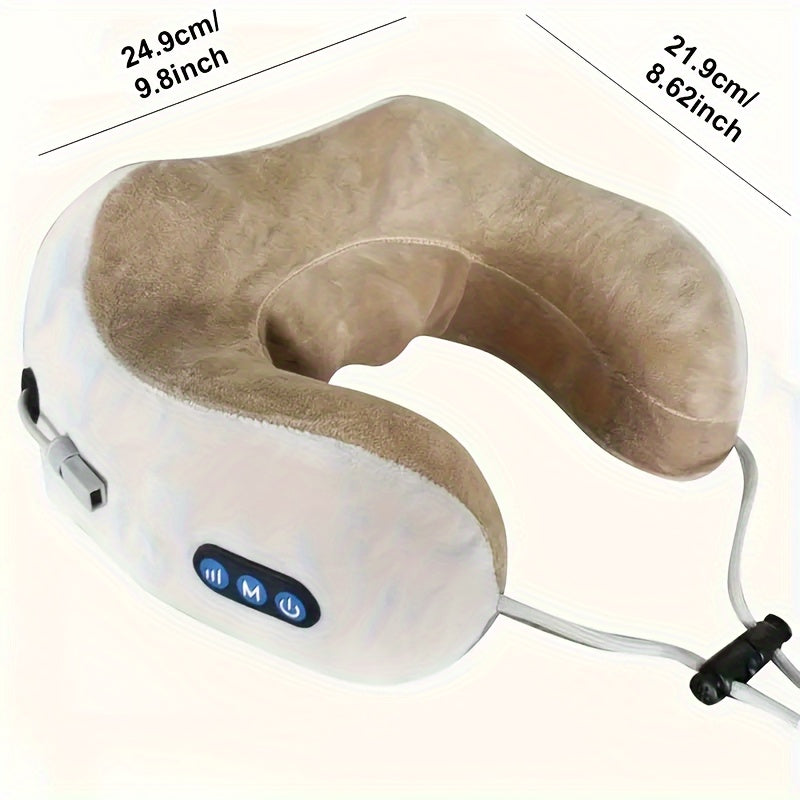 Unisex U-Shaped Heated Memory Foam Neck Pillow