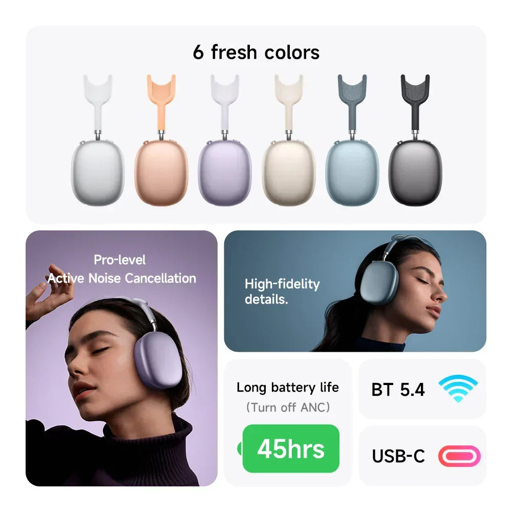Unisex W65 Plus Wireless Headphones with ANC