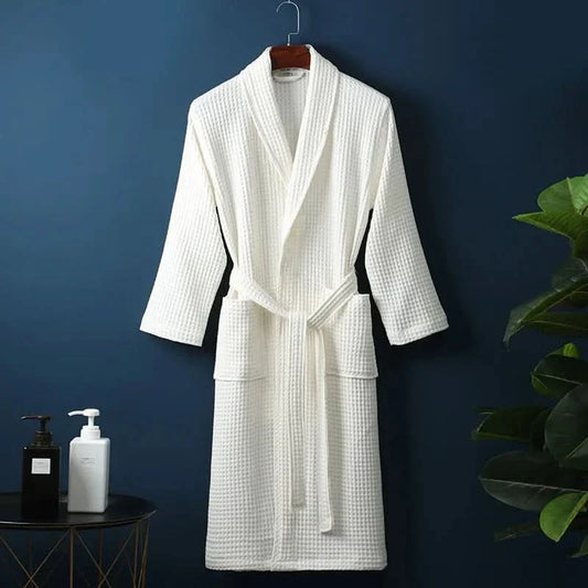 Unisex Waffle Bathrobe – Lightweight & Breathable