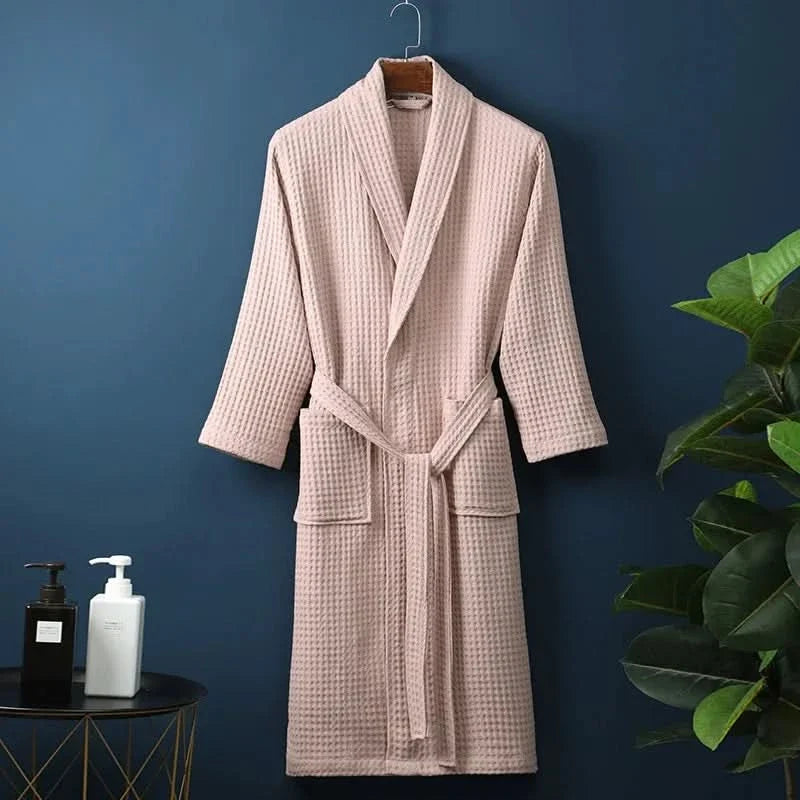 Unisex Waffle Bathrobe – Lightweight & Breathable