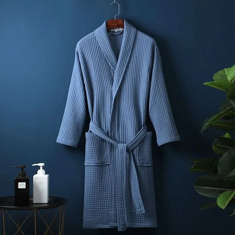 Unisex Waffle Bathrobe – Lightweight & Breathable