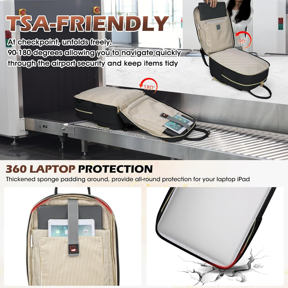 Unisex Waterproof Travel Laptop Backpack 15.6 Inch