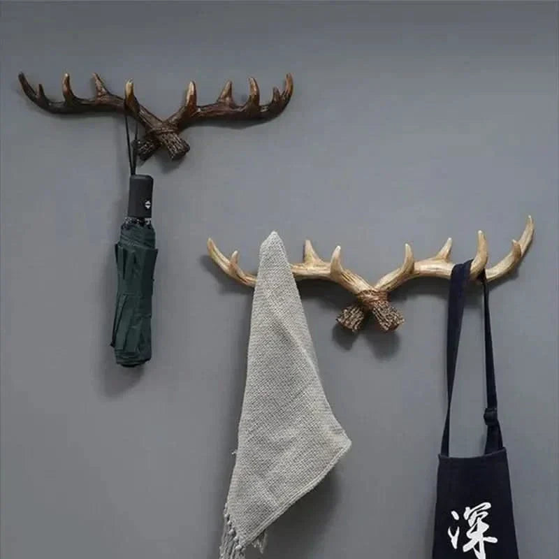 Vintage Antler Wall Hook & Rustic Coat Rack