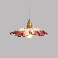 Vintage Floral Glass Pendant Light Fixture for Dining Room