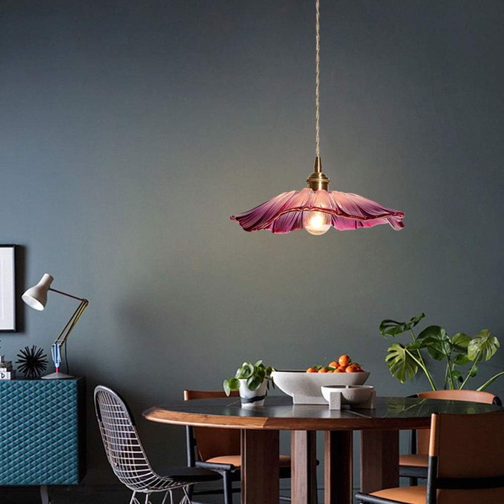 Vintage Floral Glass Pendant Light Fixture for Dining Room
