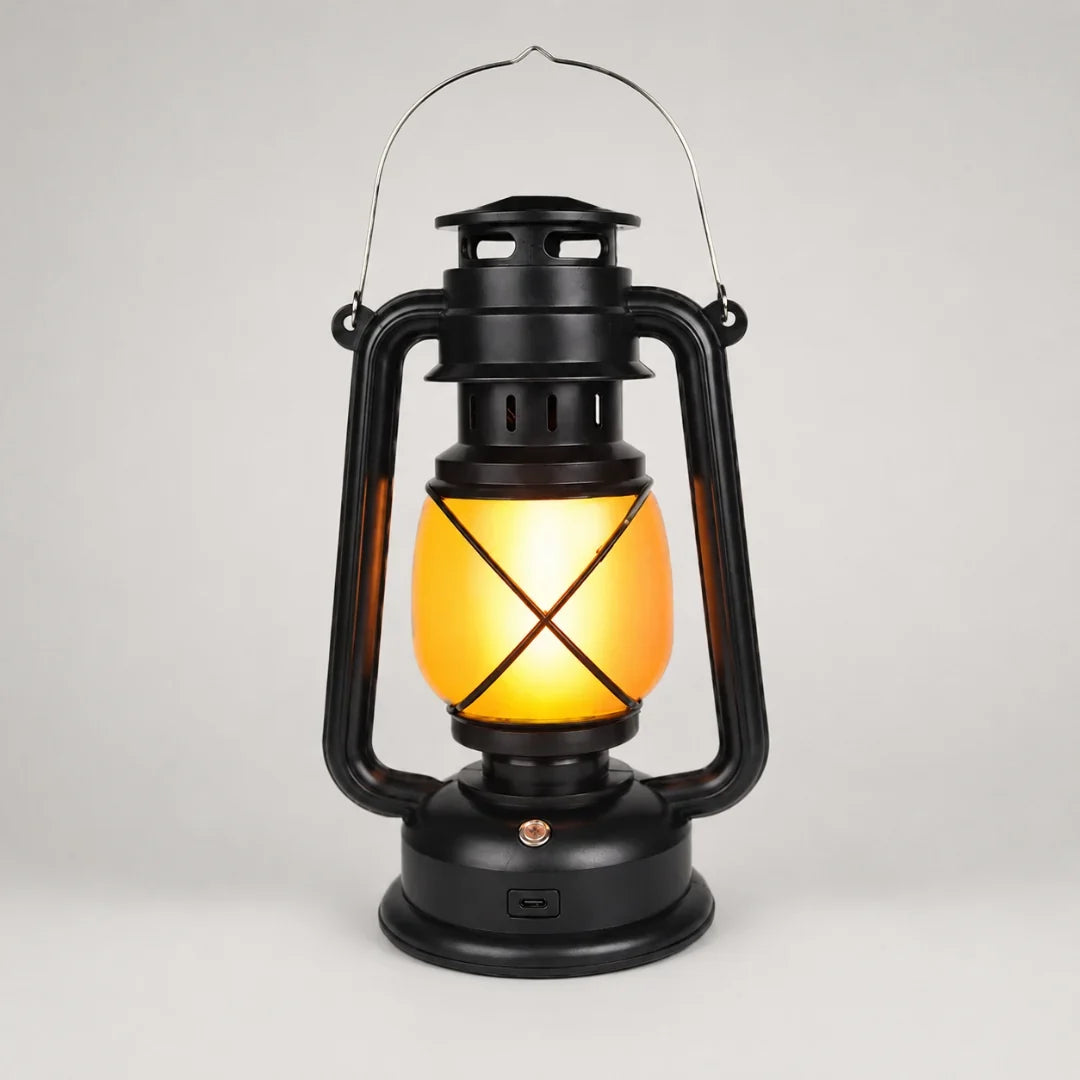 Vintage-Style Rechargeable Flame-Effect Lantern