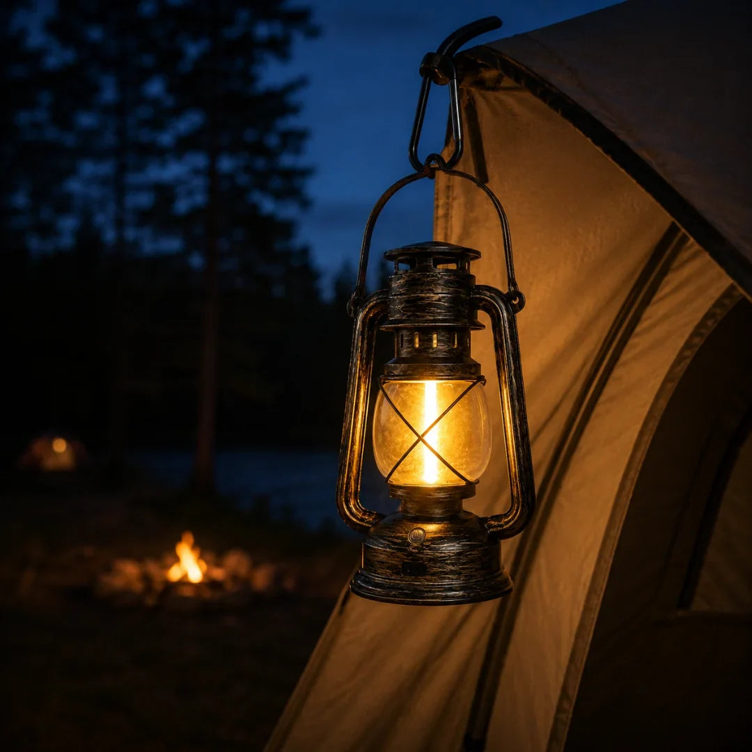 Vintage-Style Rechargeable Flame-Effect Lantern