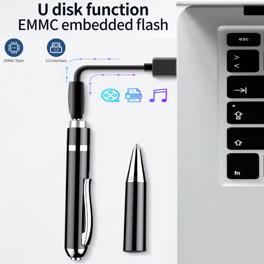 Voice-Activated Recording Pen - Discreet Audio Recorder for Covert Surveillance