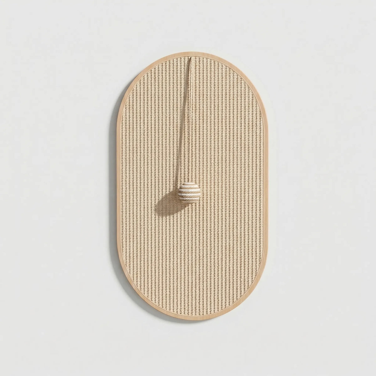 Wall-Mounted Sisal Scratching Panel with Toy
