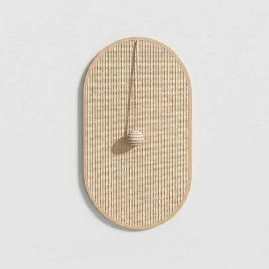 Wall-Mounted Sisal Scratching Panel with Toy