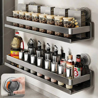 Wall-Mounted Suction Cup Kitchen Spice Rack