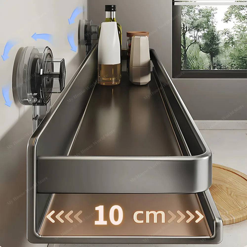 Wall-Mounted Suction Cup Kitchen Spice Rack