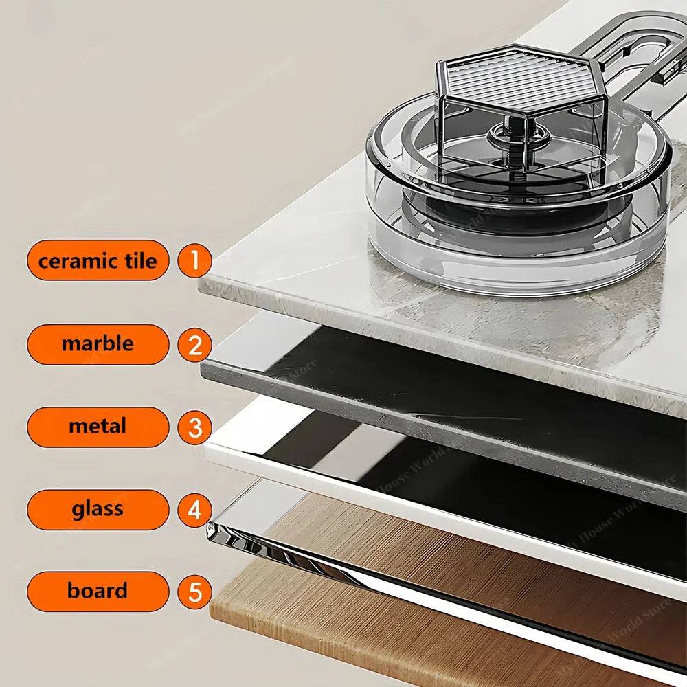 Wall-Mounted Suction Cup Kitchen Spice Rack