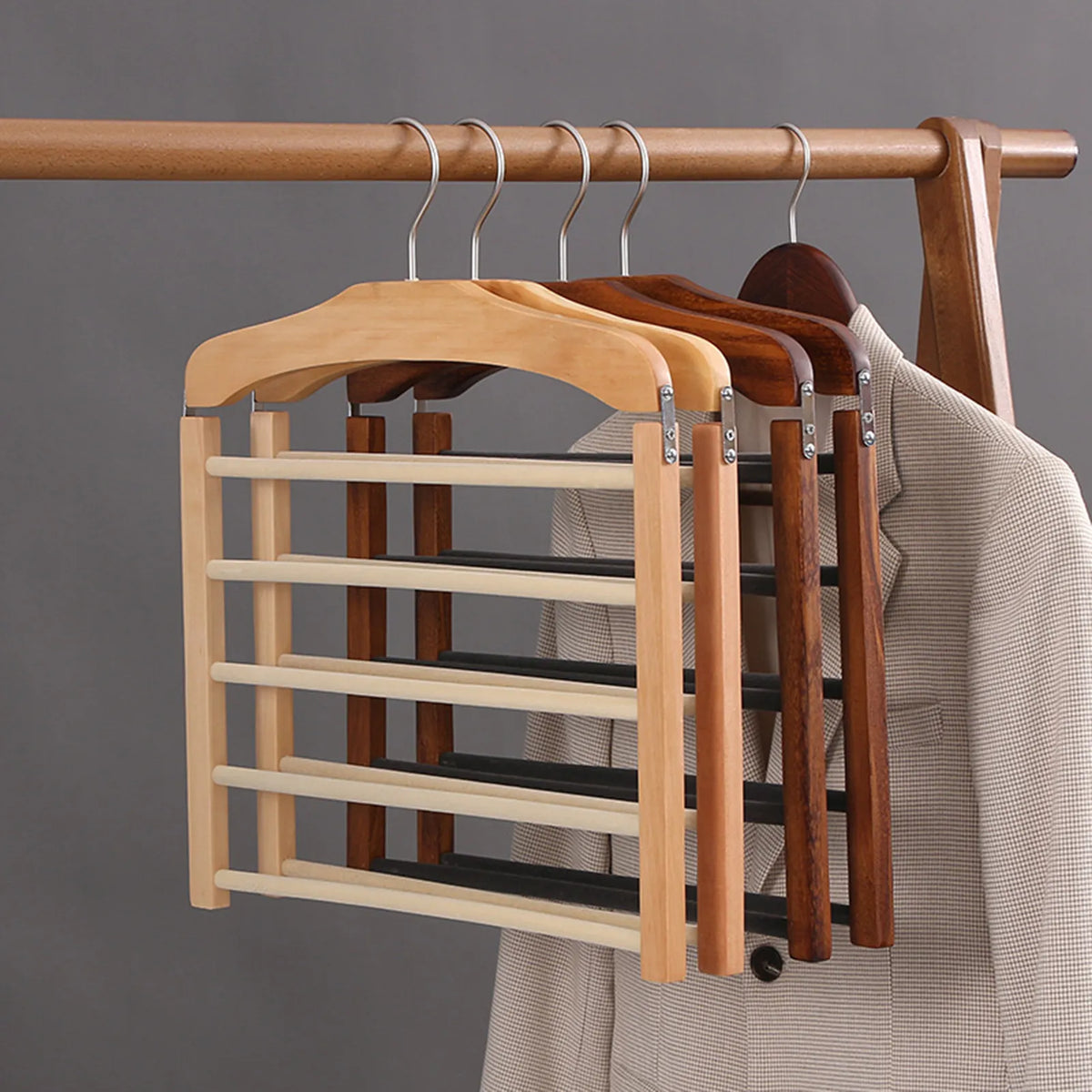 Walnut Wood Multi-Bar Hanger