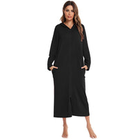 Warm Hooded Zipped Nightgown