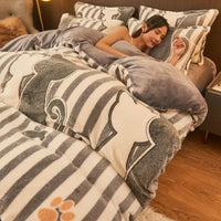 Warm Winter Flannel Duvet Cover