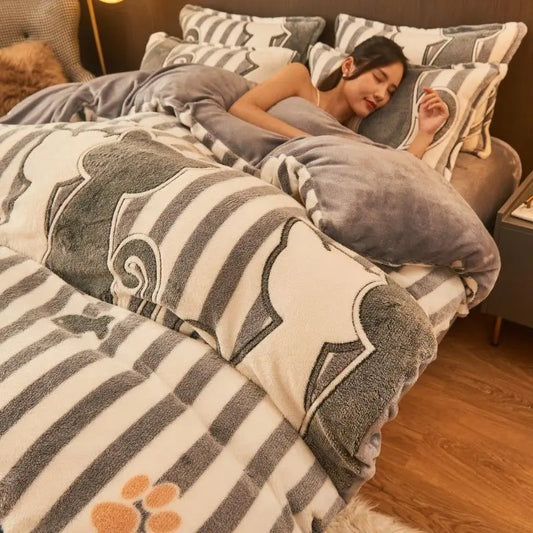 Warm Winter Flannel Duvet Cover